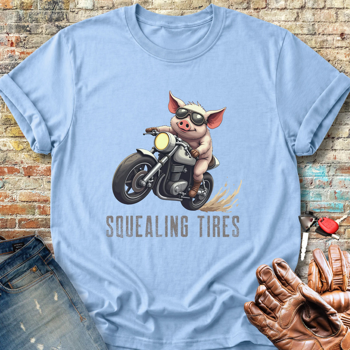 Squealing Tires Classic T-Shirt - Light Blue