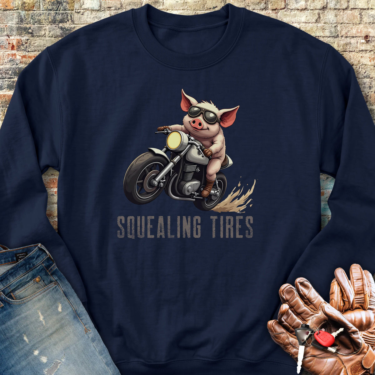 Squealing Tires Sweatshirt - Navy
