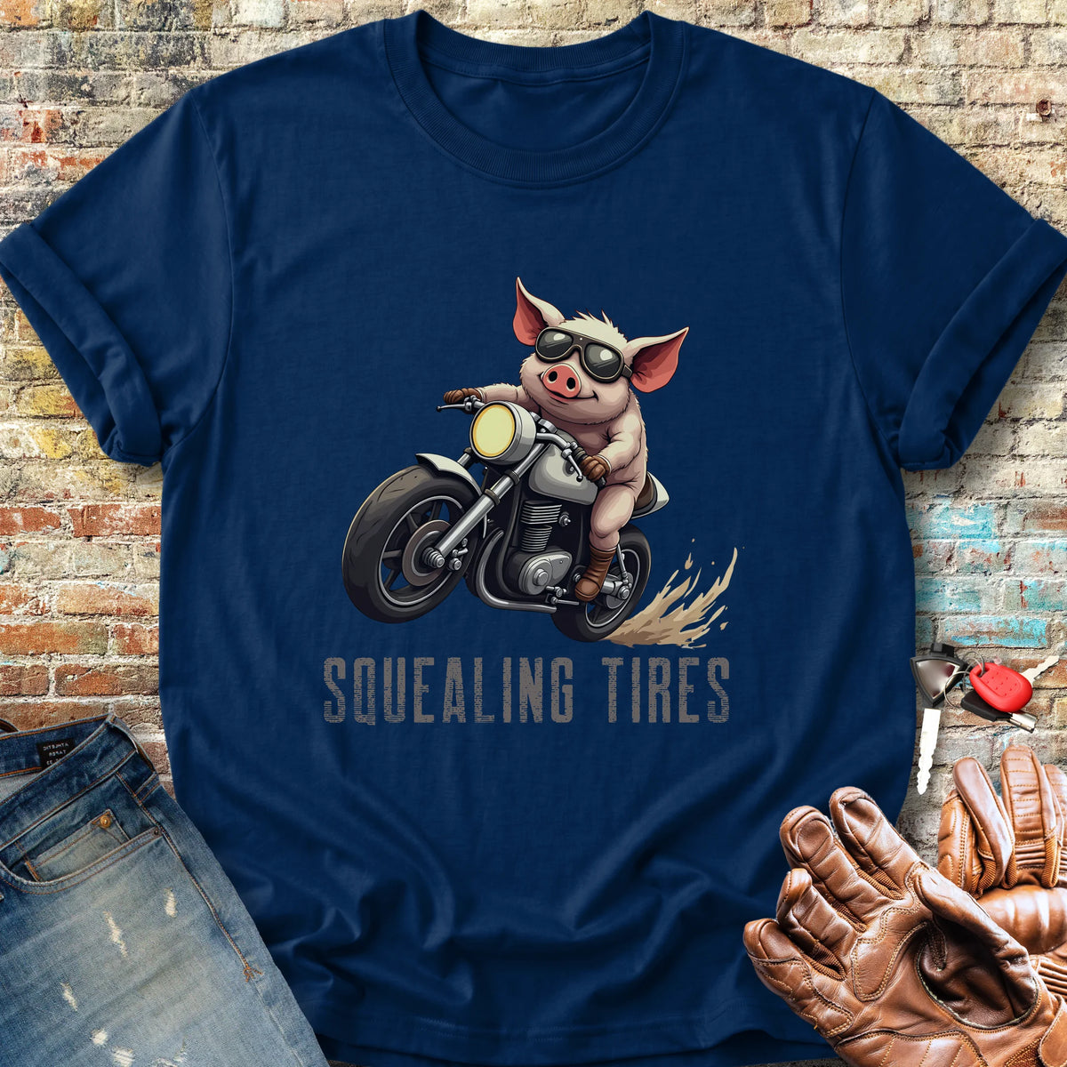 Squealing Tires Classic T-Shirt - Navy
