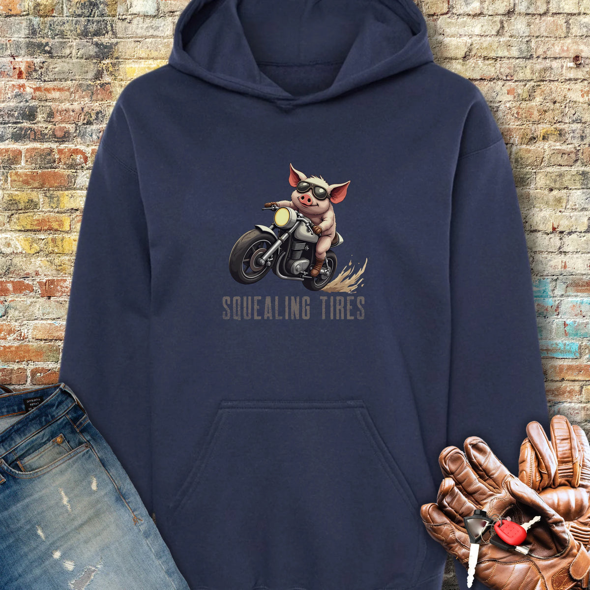 Squealing Tires Hoodie - Navy