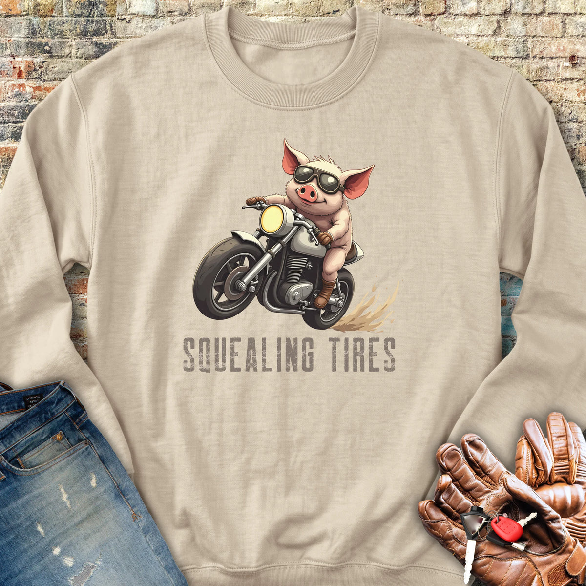 Squealing Tires Sweatshirt - Sand