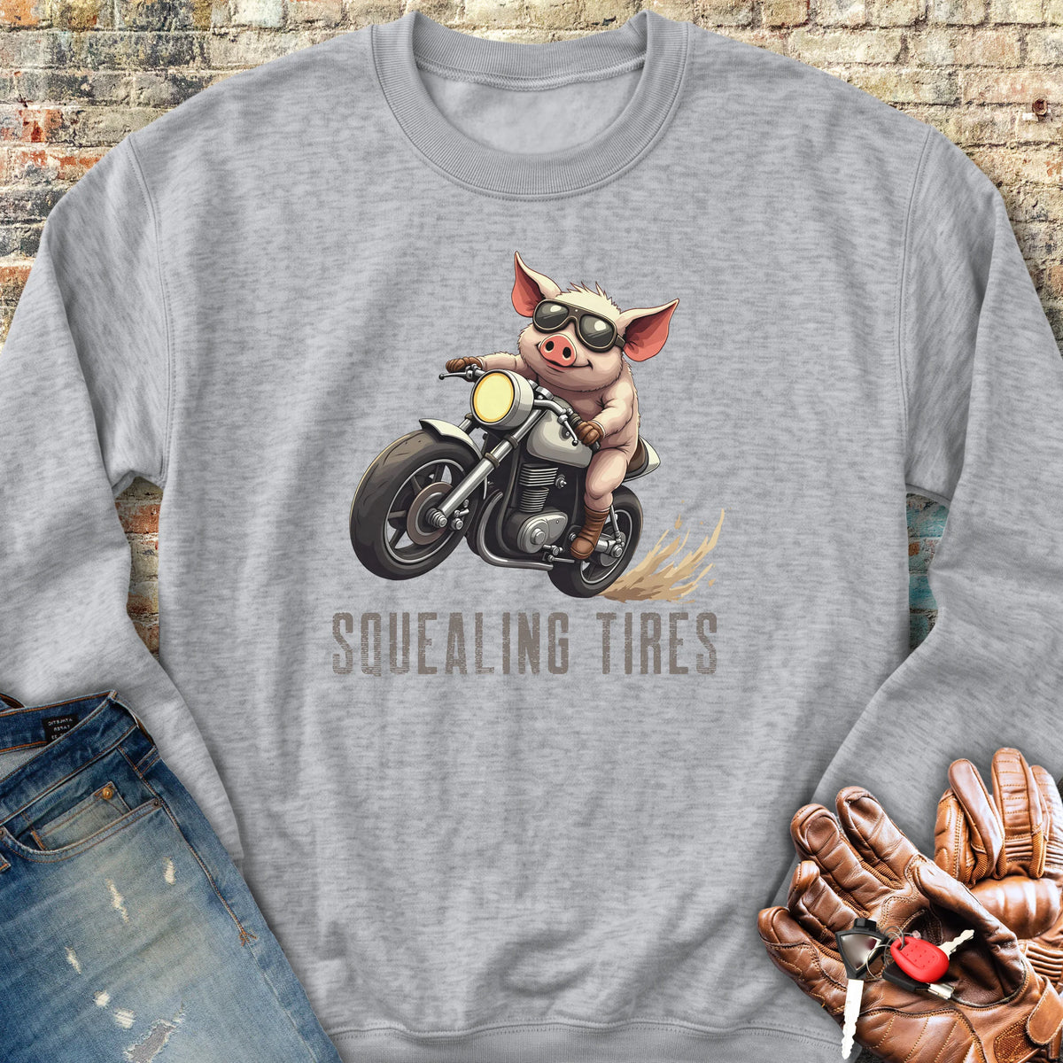 Squealing Tires Sweatshirt - Sport Grey