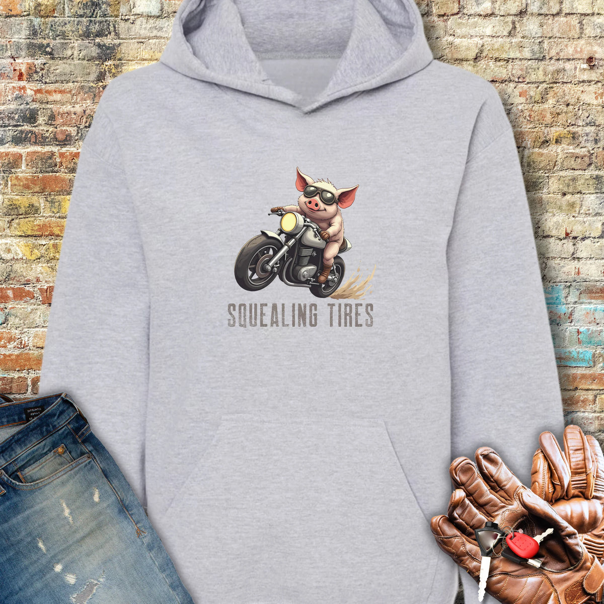 Squealing Tires Hoodie - Sport Grey