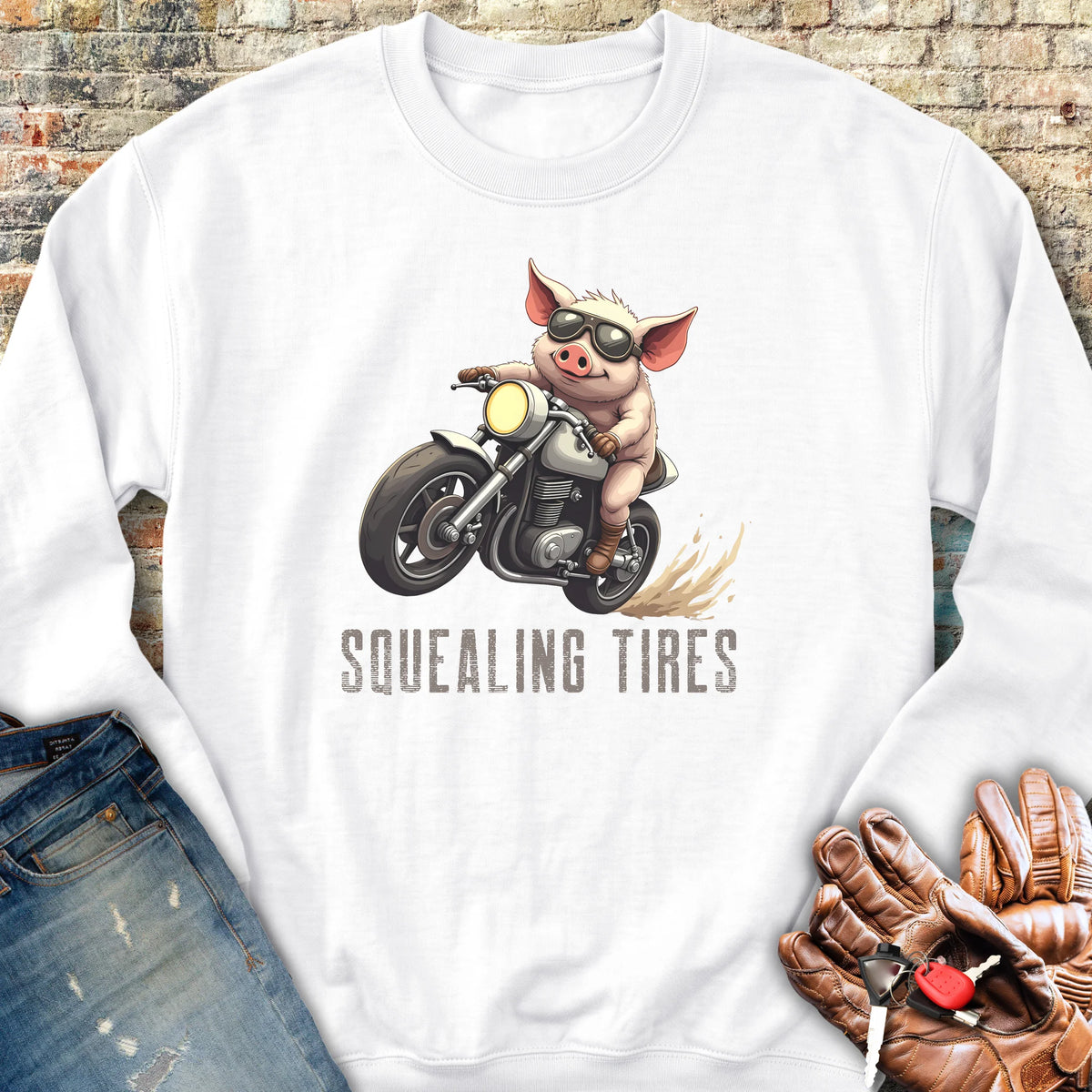 Squealing Tires Sweatshirt - White