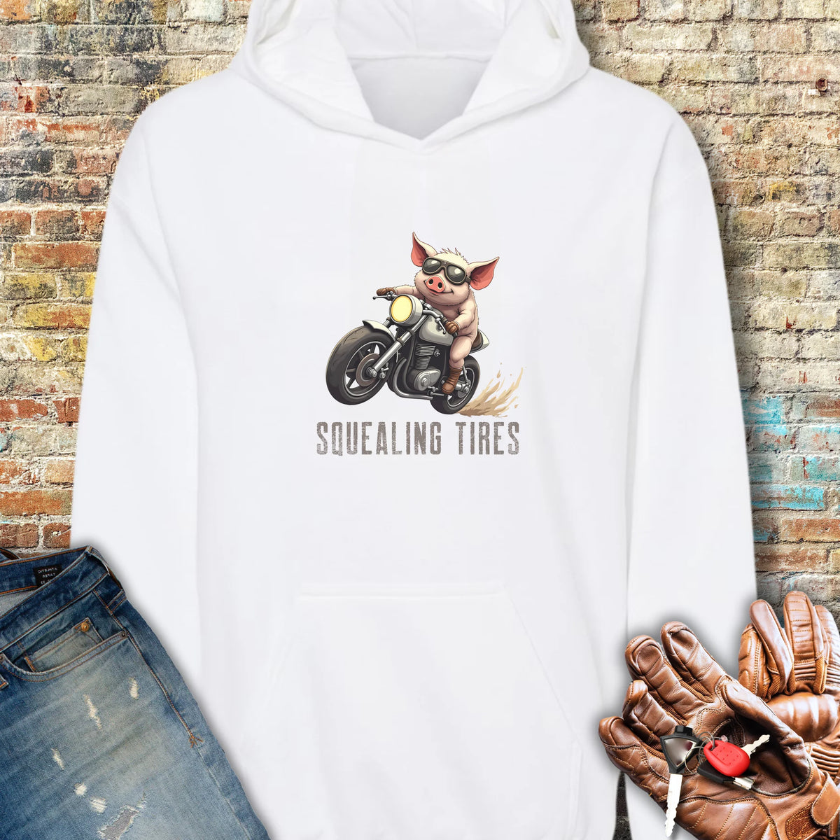 Squealing Tires Hoodie - White