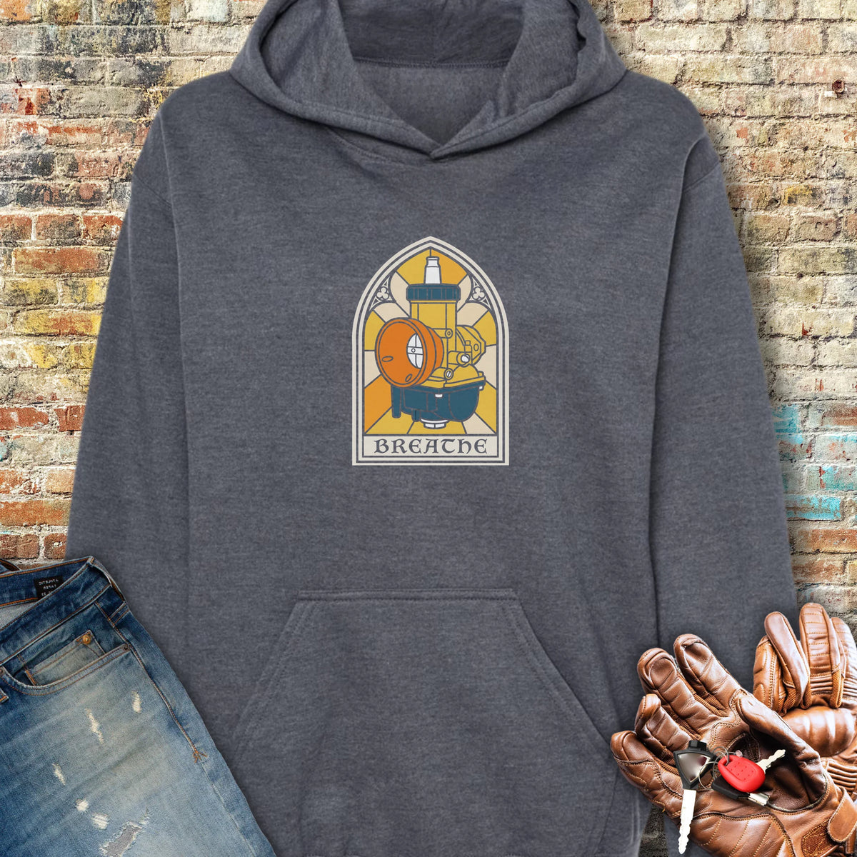 Stained Glass Carb Hoodie - Dark Heather