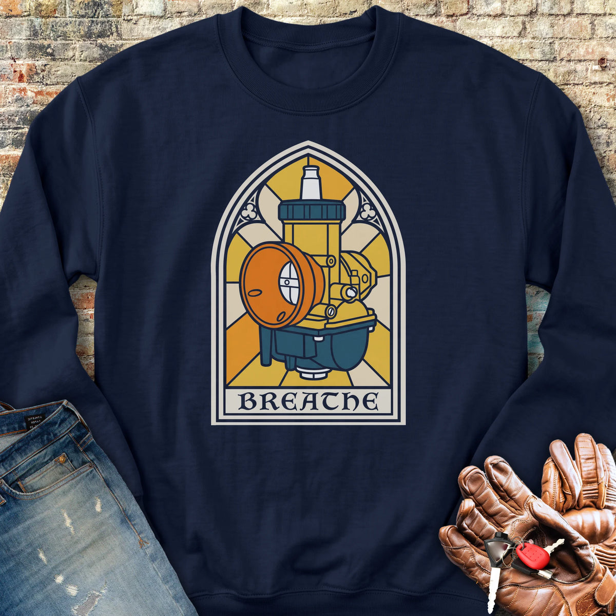 Stained Glass Carb Sweatshirt - Navy