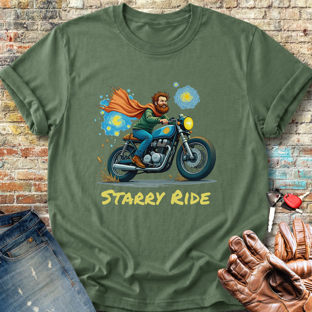 Starry Ride Classic T-Shirt - Military Green