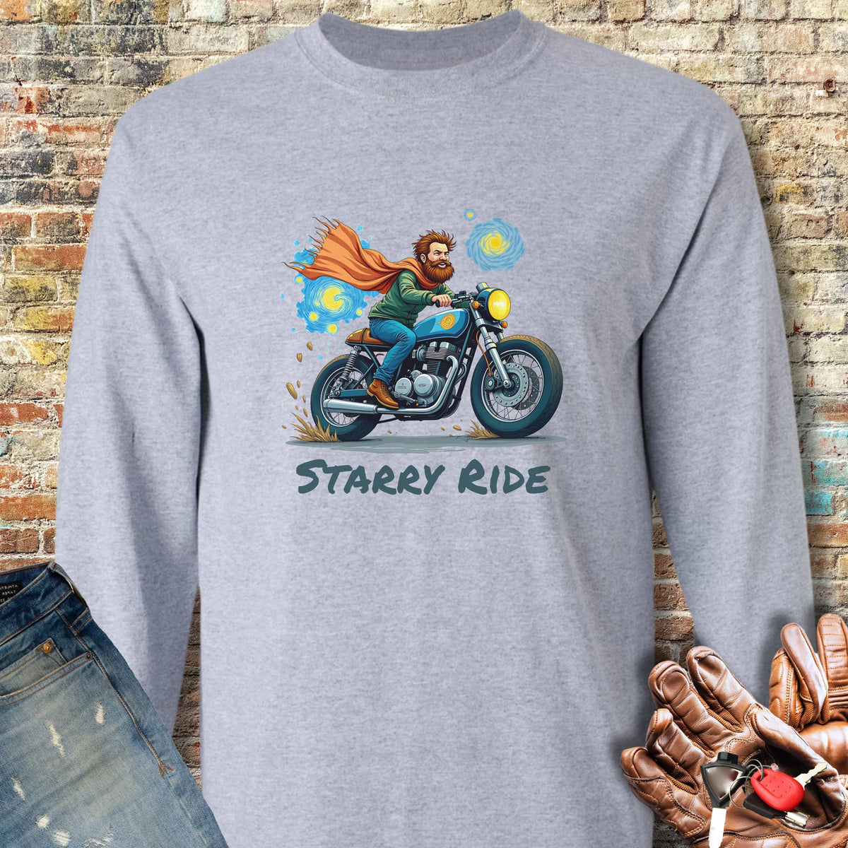 Starry Ride Long Sleeve T-Shirt - Sport Grey