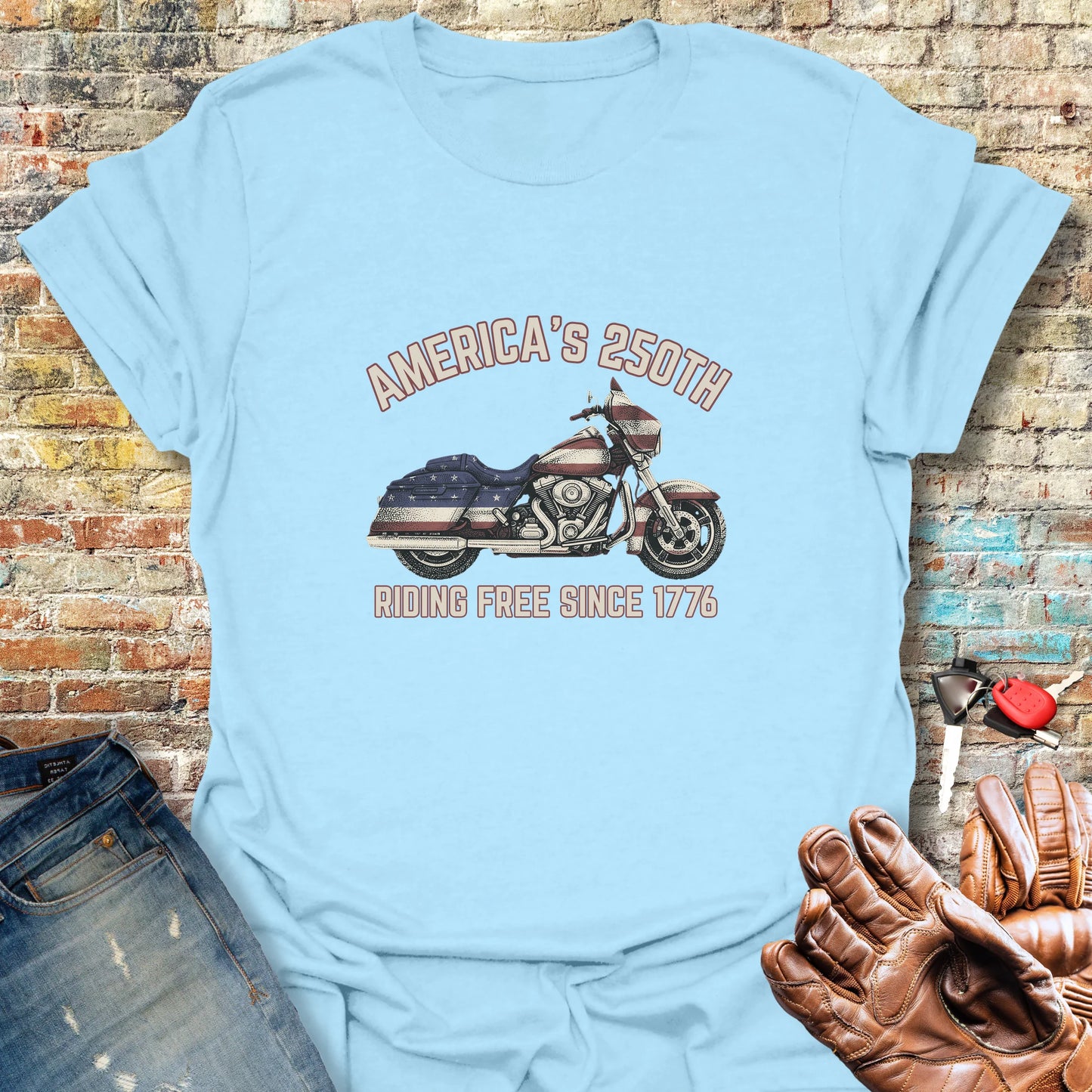 Stars & Stripes 250 T-Shirt - Light Blue
