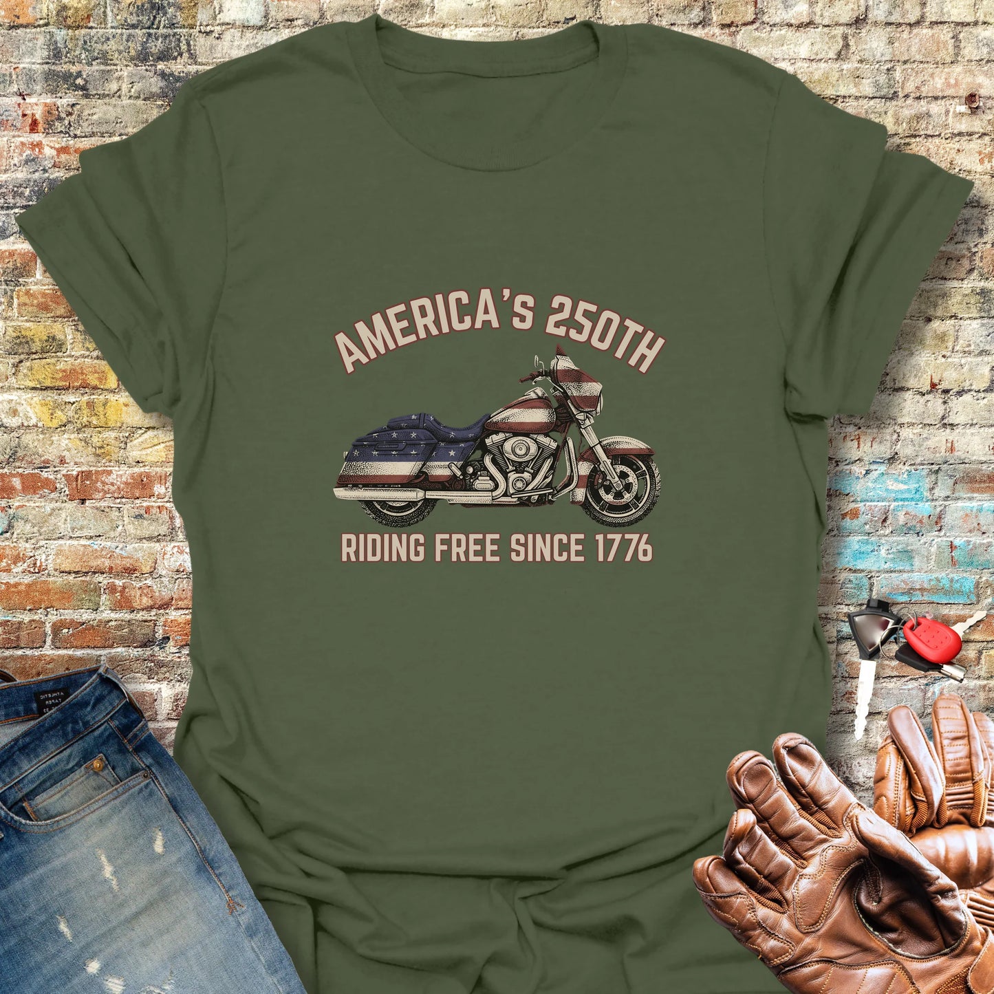 Stars & Stripes 250 T-Shirt - Military Green