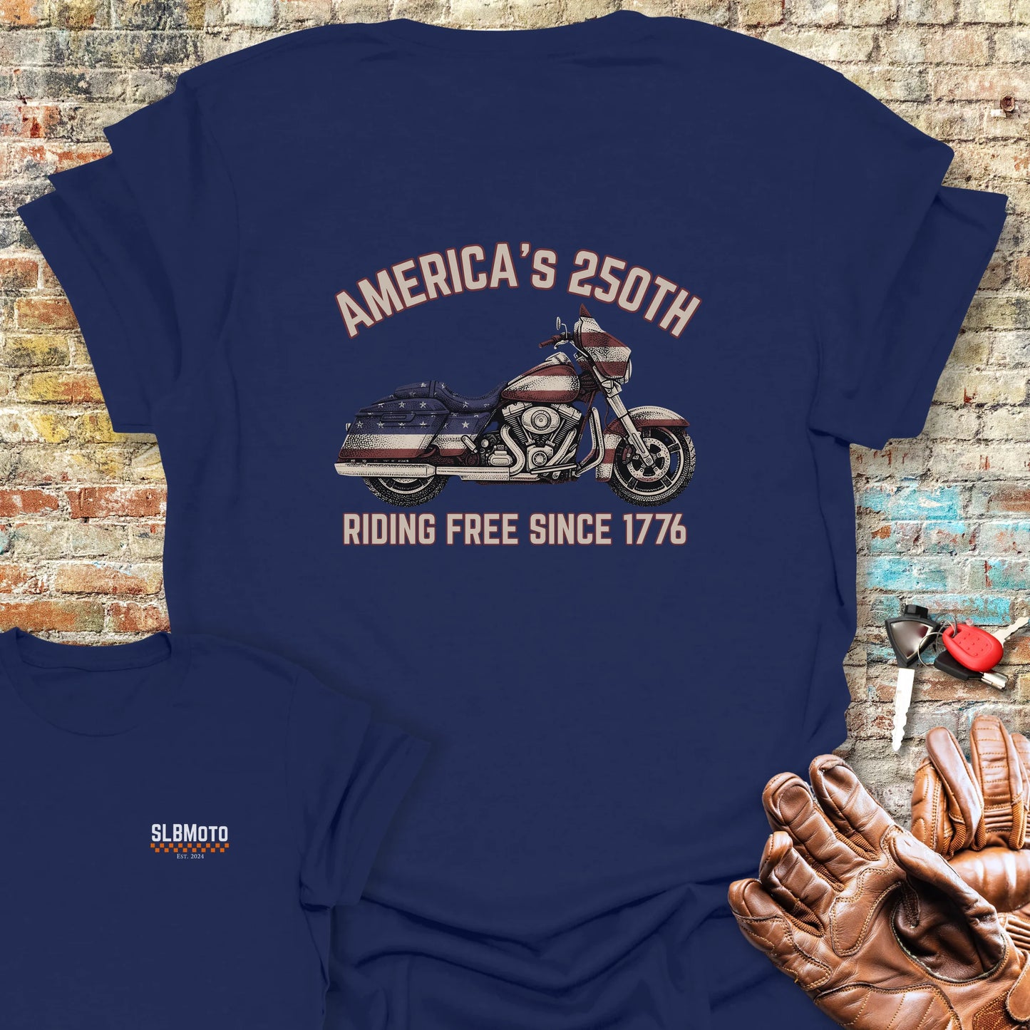 Stars & Stripes 250 Back Print T-Shirt - Navy