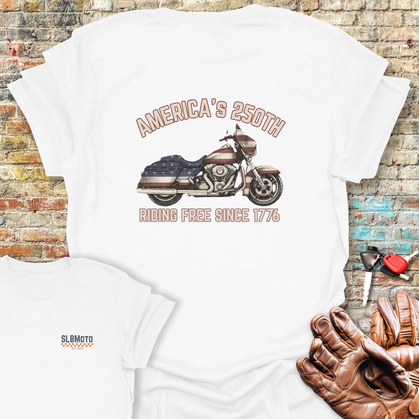 Stars & Stripes 250 Back Print T-Shirt - White