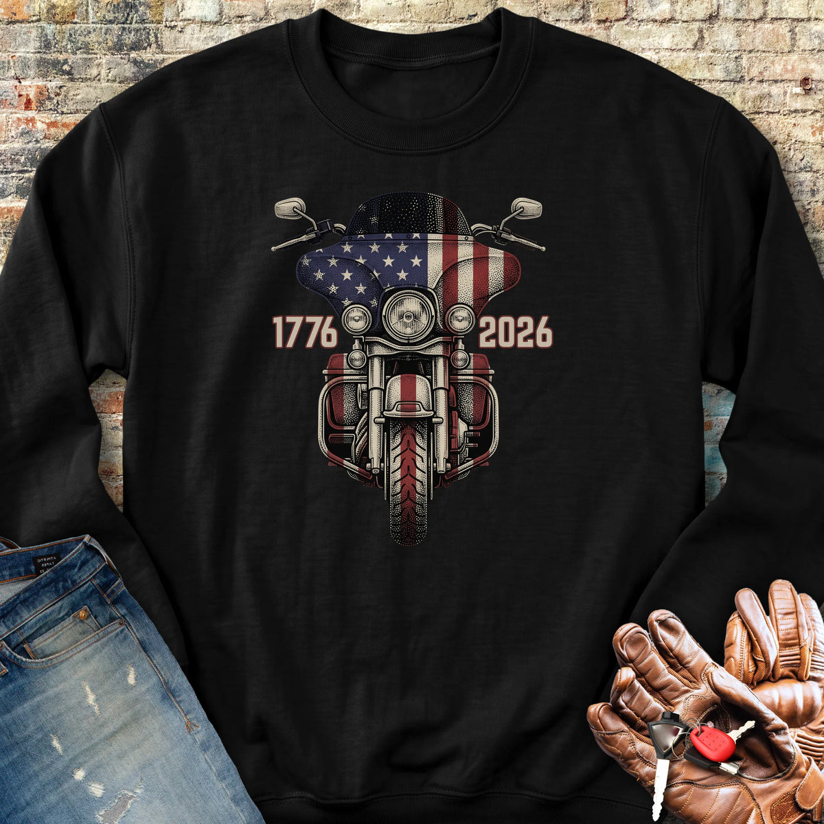Stars & Stripes Ride Sweatshirt - Black