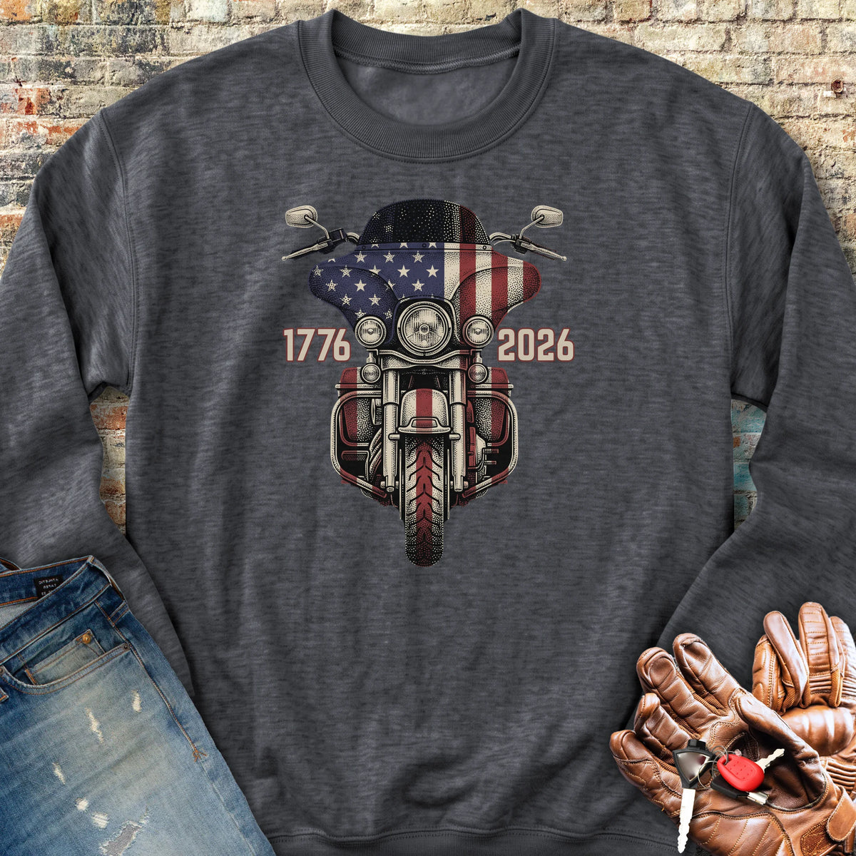 Stars & Stripes Ride Sweatshirt - Dark Heather