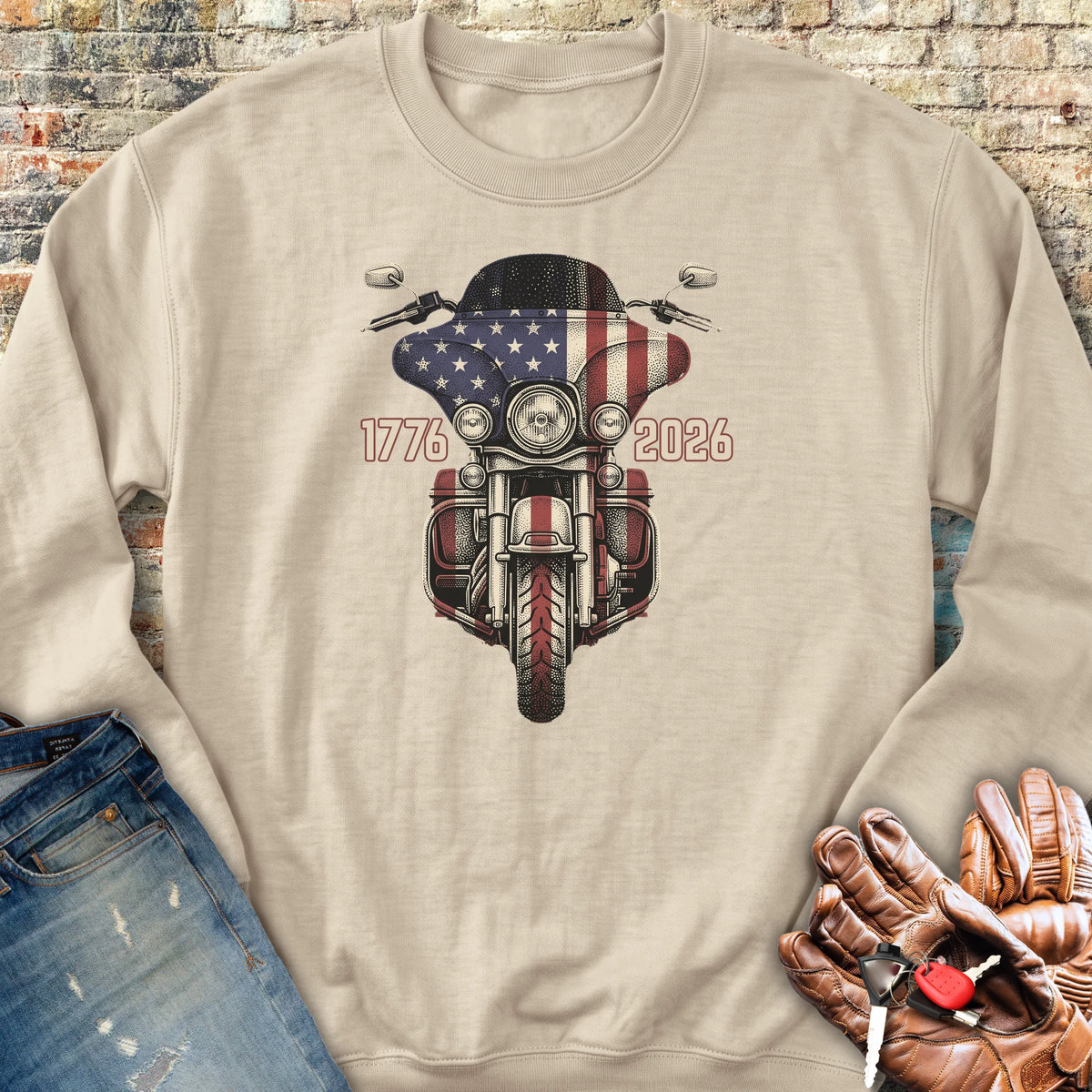 Stars & Stripes Ride Sweatshirt - Sand