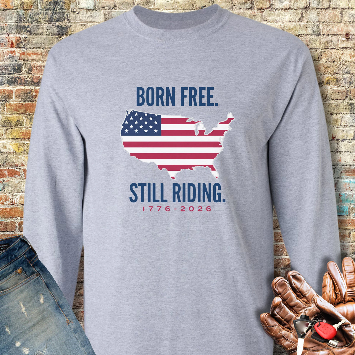 States 250th Long Sleeve T-Shirt - Sport Grey