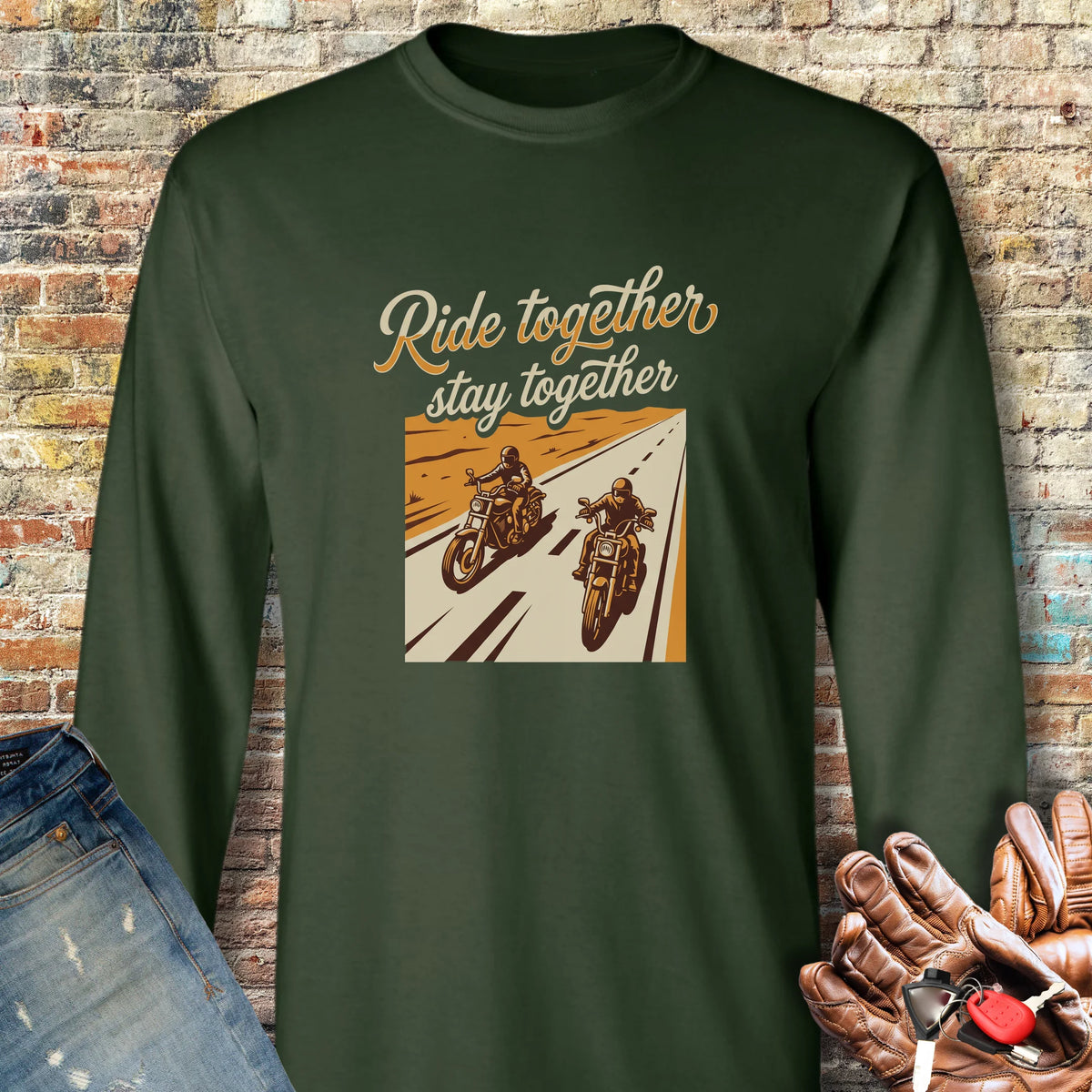 Stay Together Long Sleeve T-Shirt - Forest Green