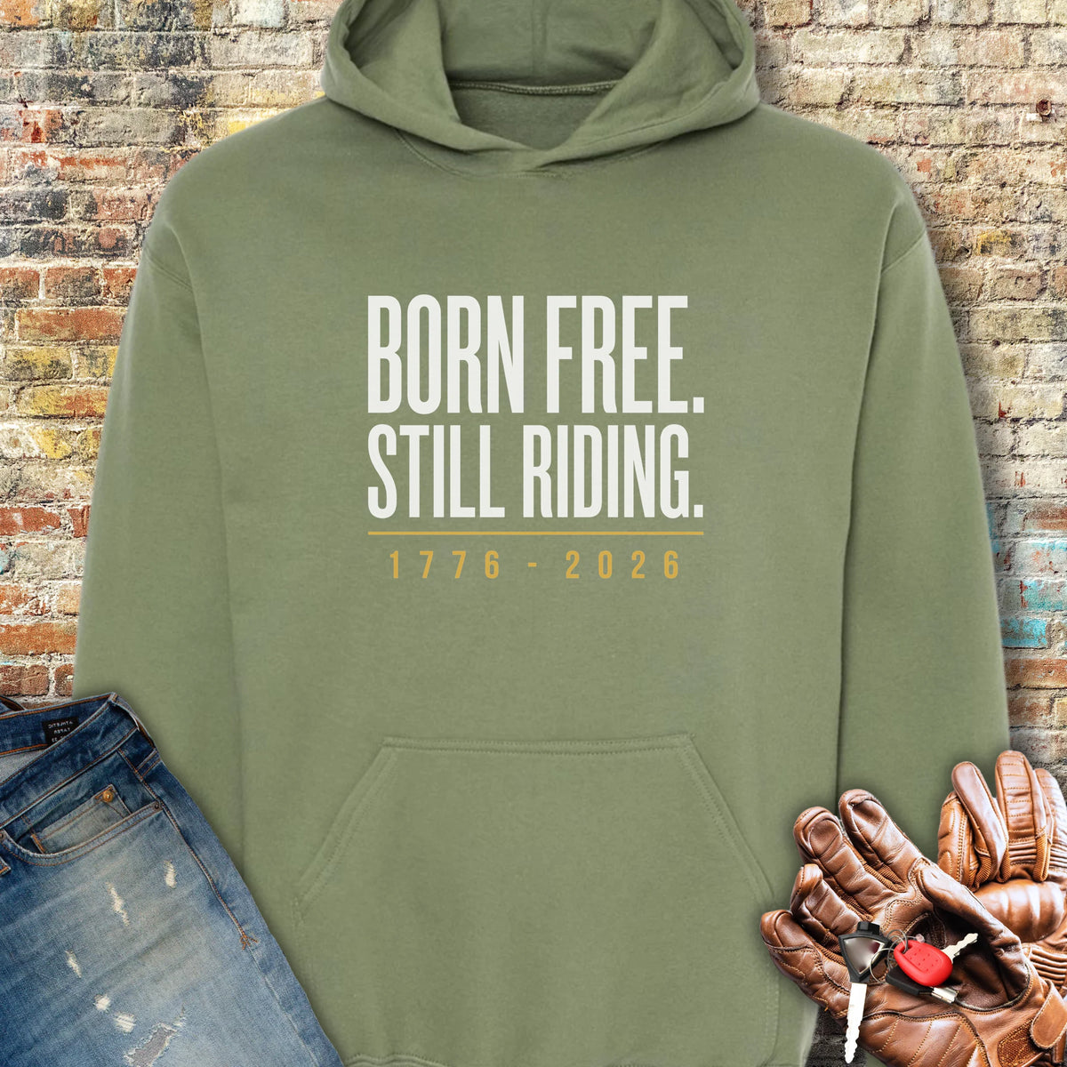 Still Riding 250th Hoodie - Military Green