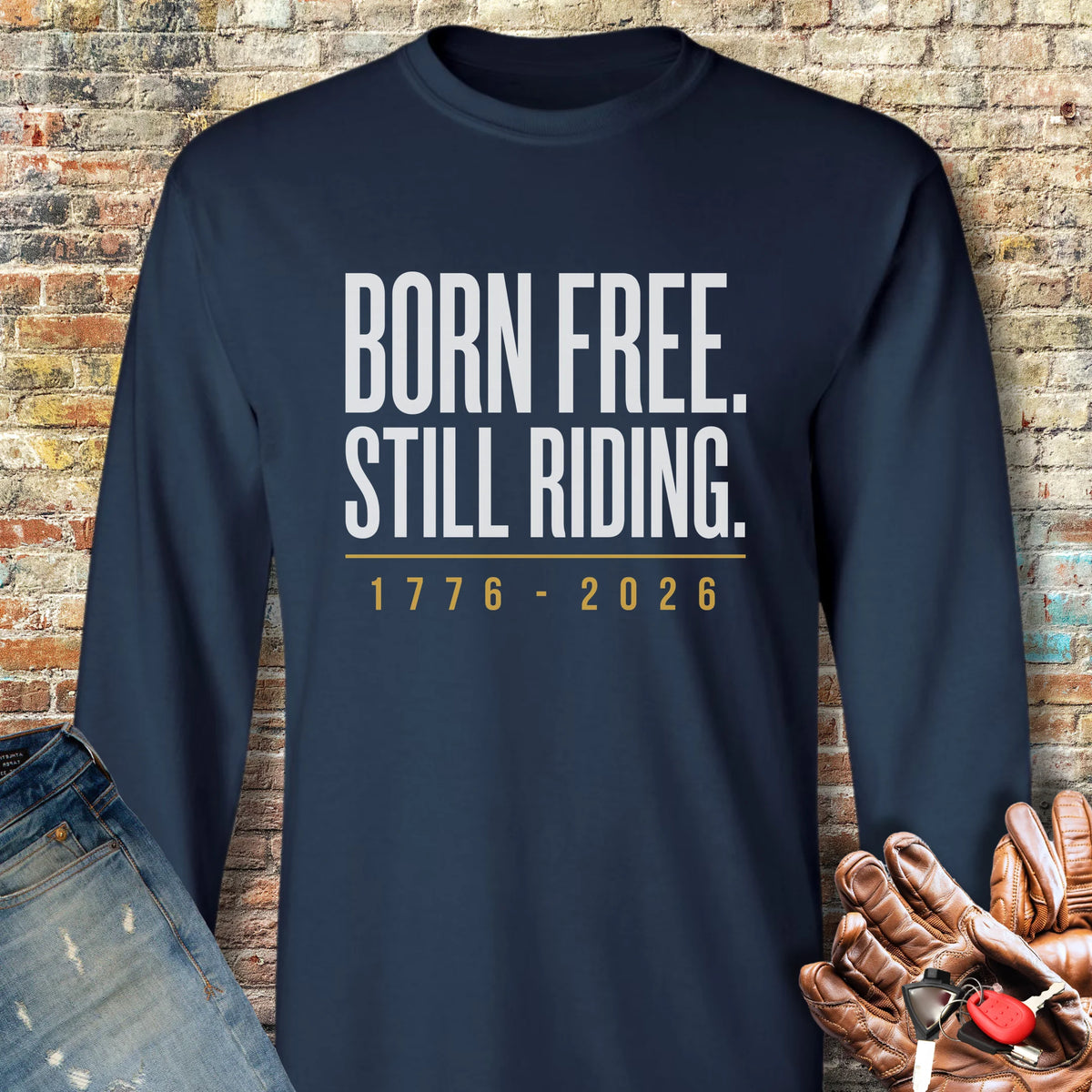 Still Riding 250th Long Sleeve T-Shirt - Navy