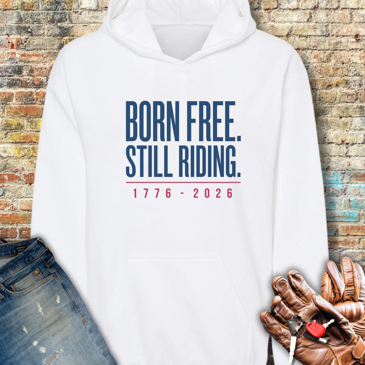 Still Riding 250th Hoodie - White