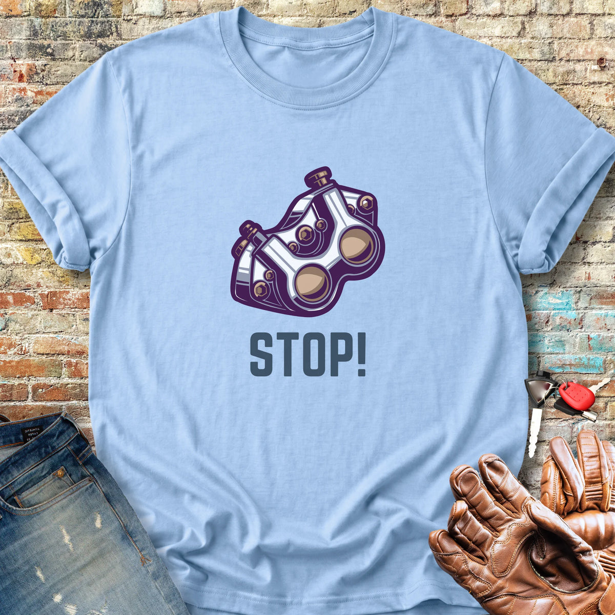Stop! Classic T-Shirt - Light Blue