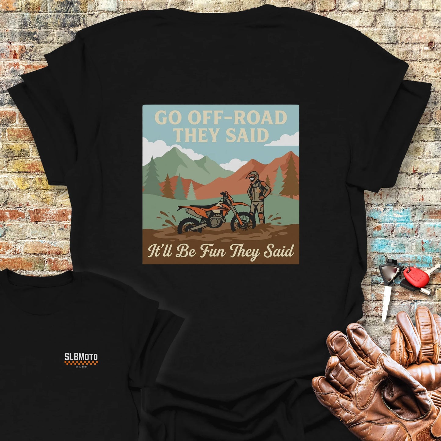 Stuck In The Mud Back Print T-Shirt - Black