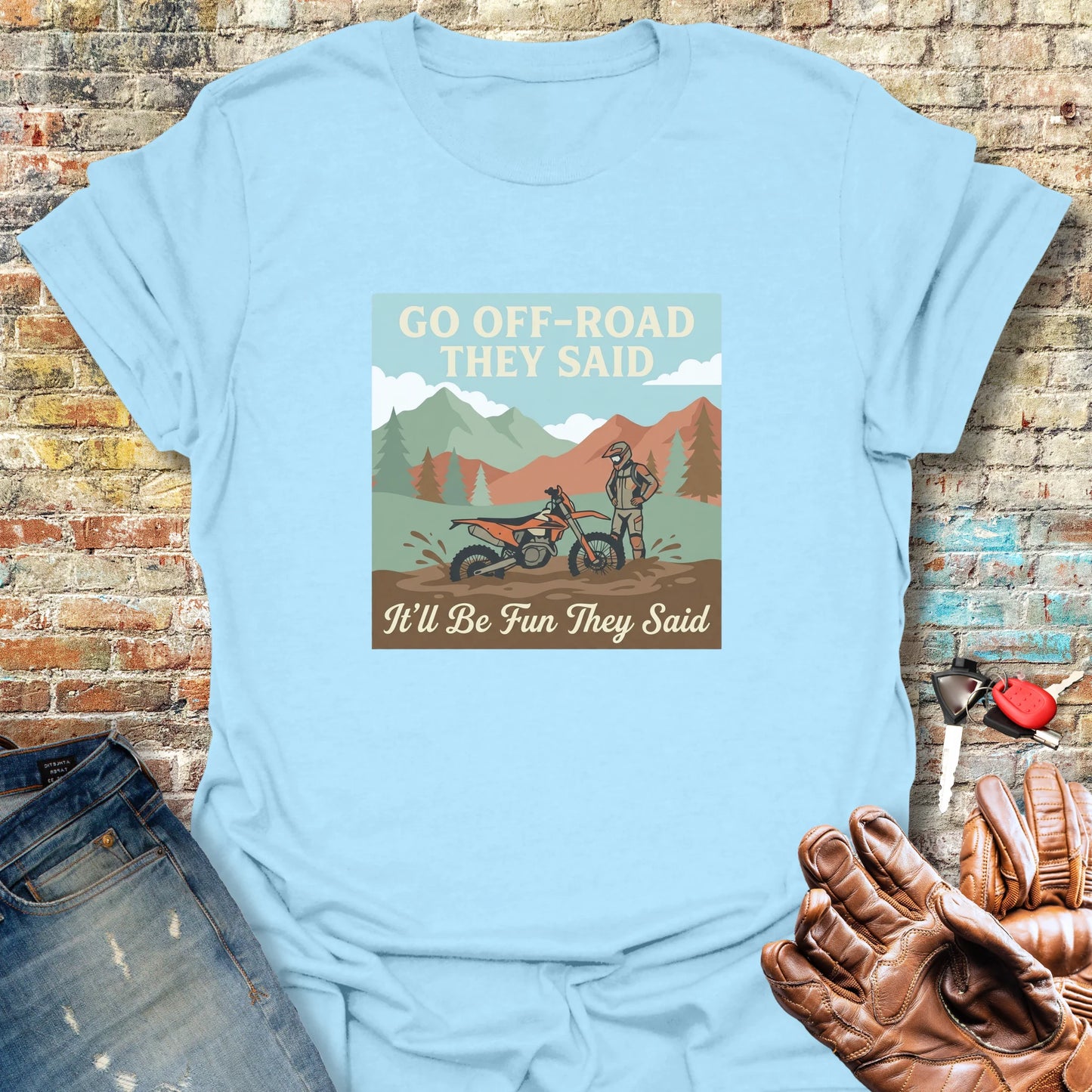 Stuck In The Mud T-Shirt - Light Blue