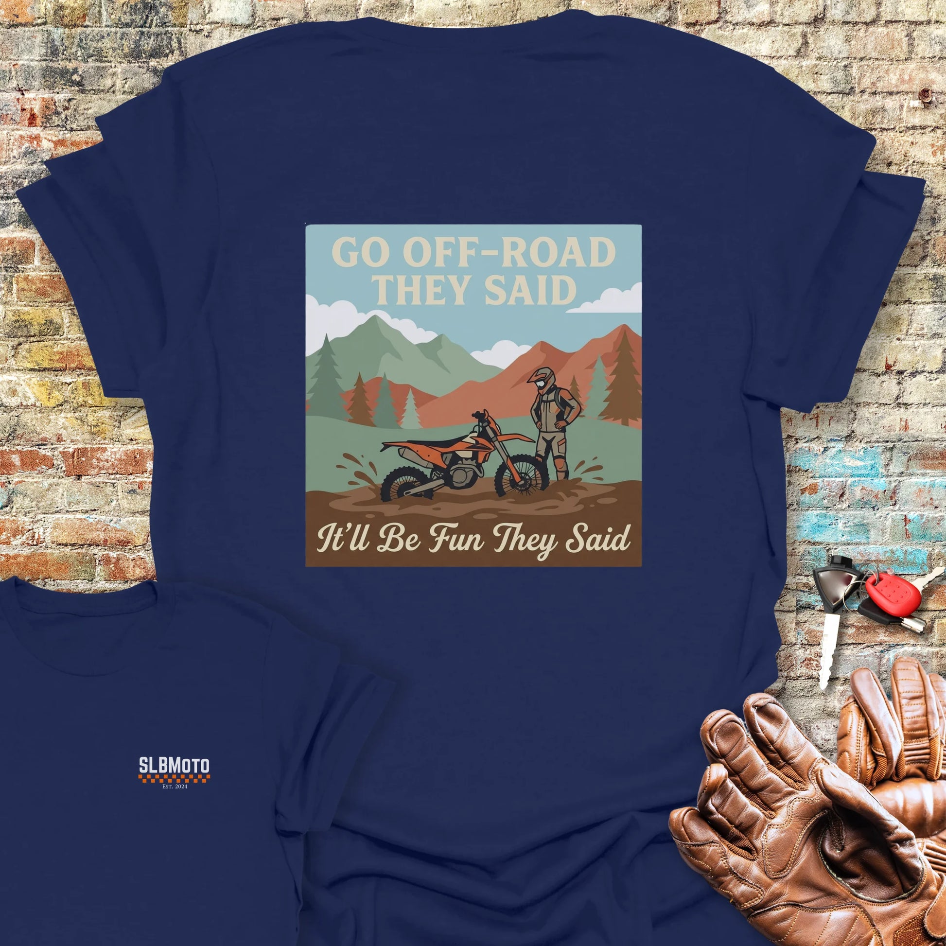 Stuck In The Mud Back Print T-Shirt - Navy