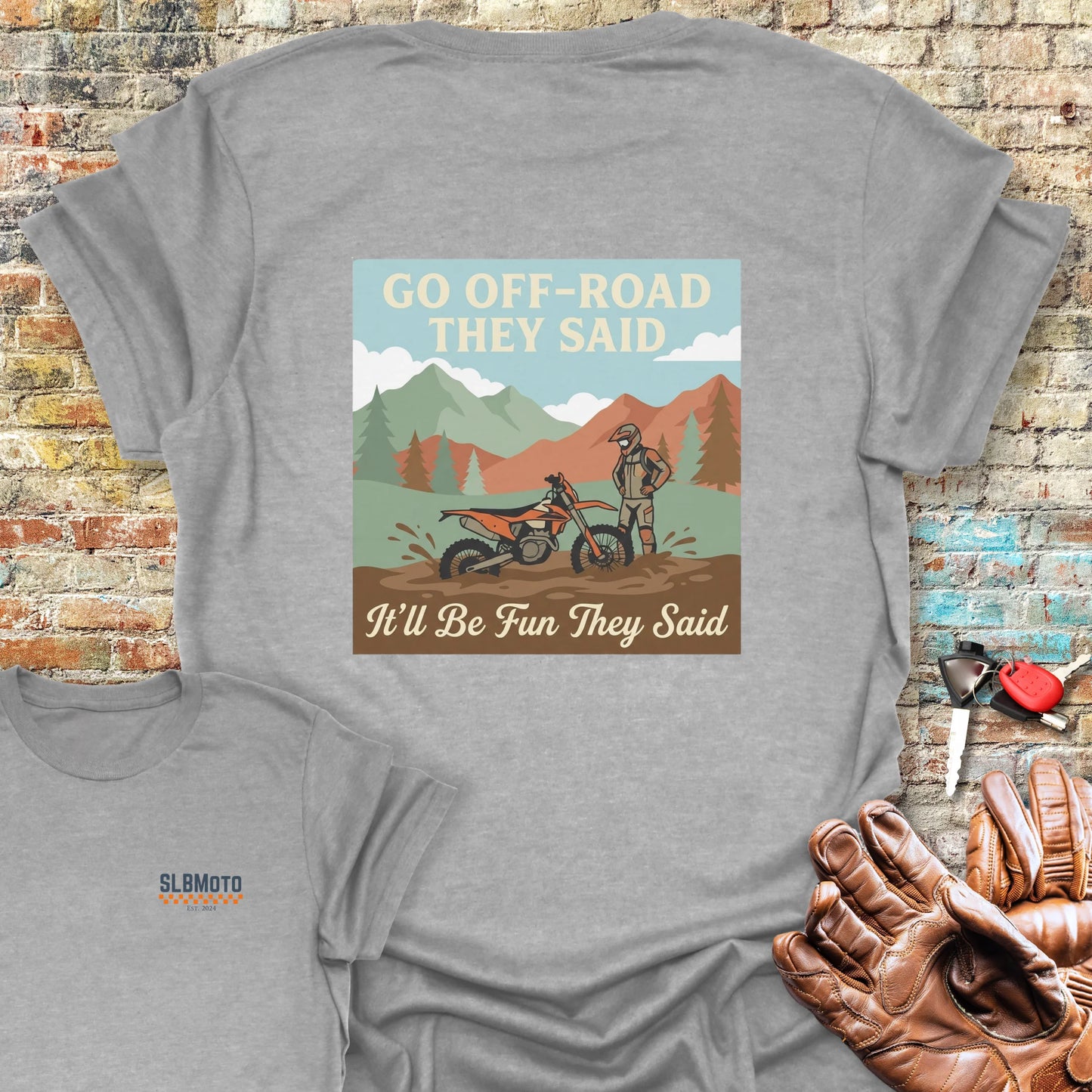 Stuck In The Mud Back Print T-Shirt - Sport Grey