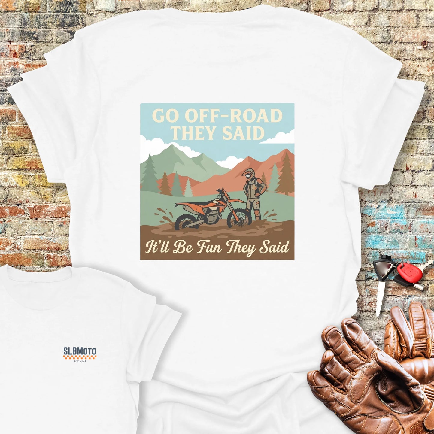 Stuck In The Mud Back Print T-Shirt - White