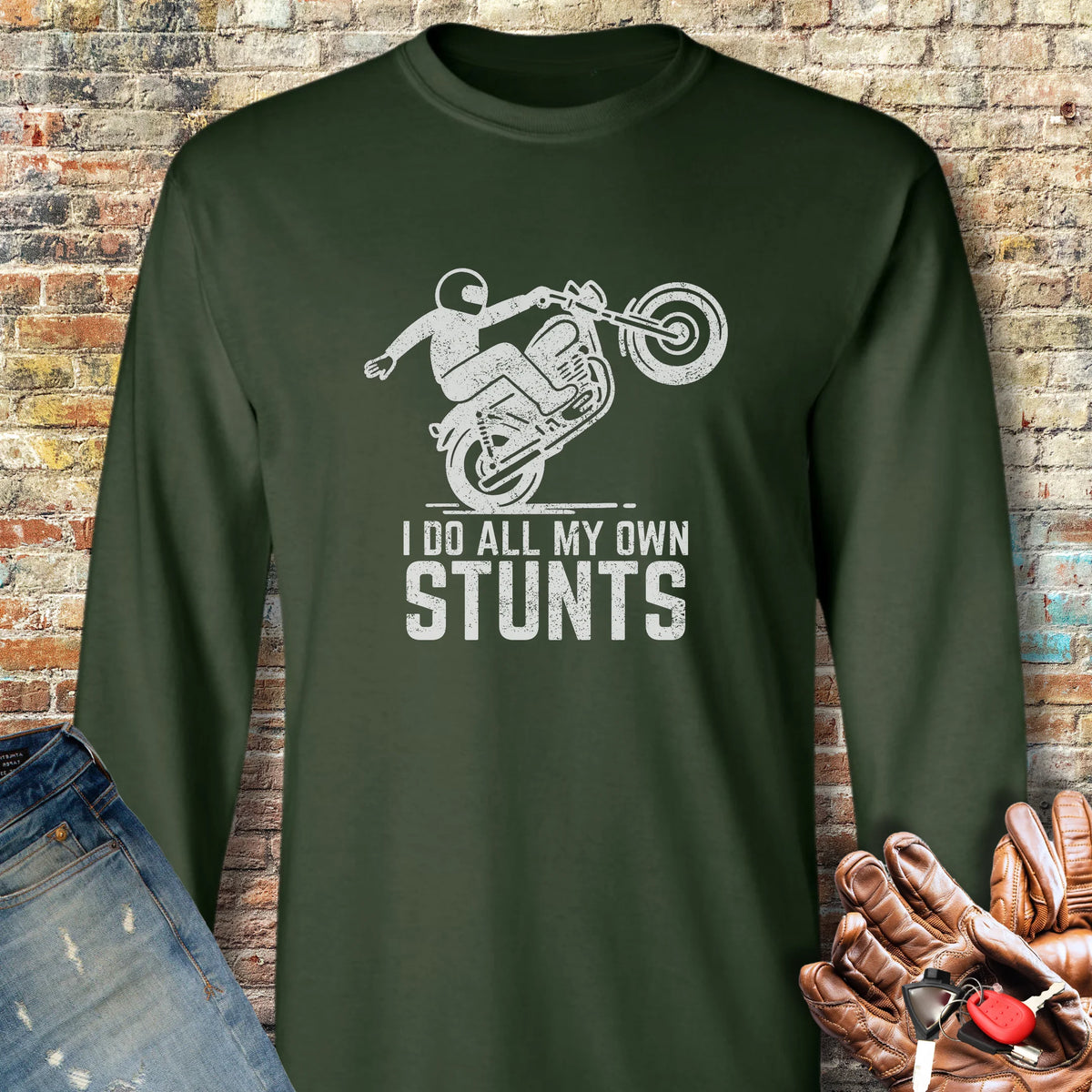 Stunts Long Sleeve T-Shirt - Forest Green