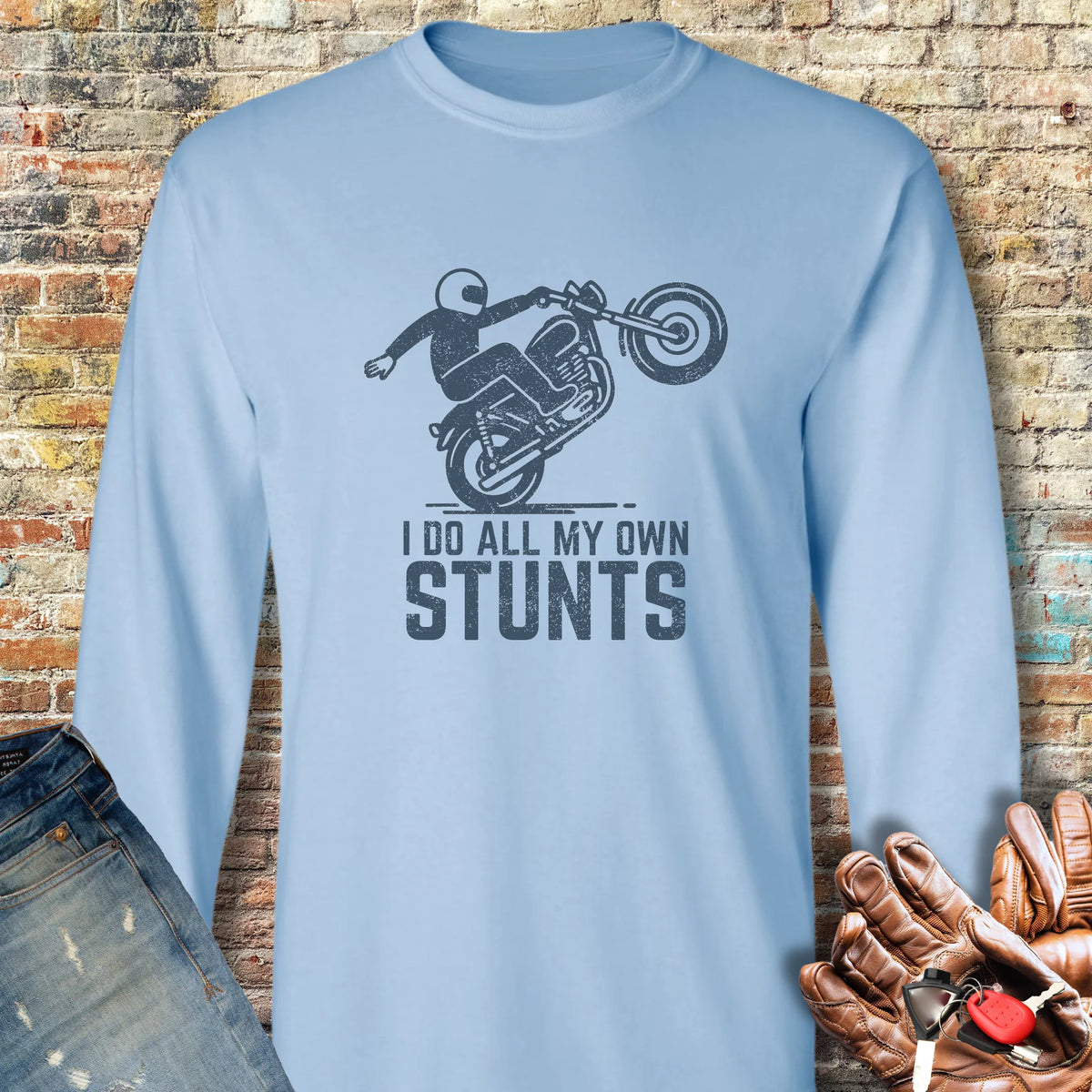 Stunts Long Sleeve T-Shirt - Light Blue