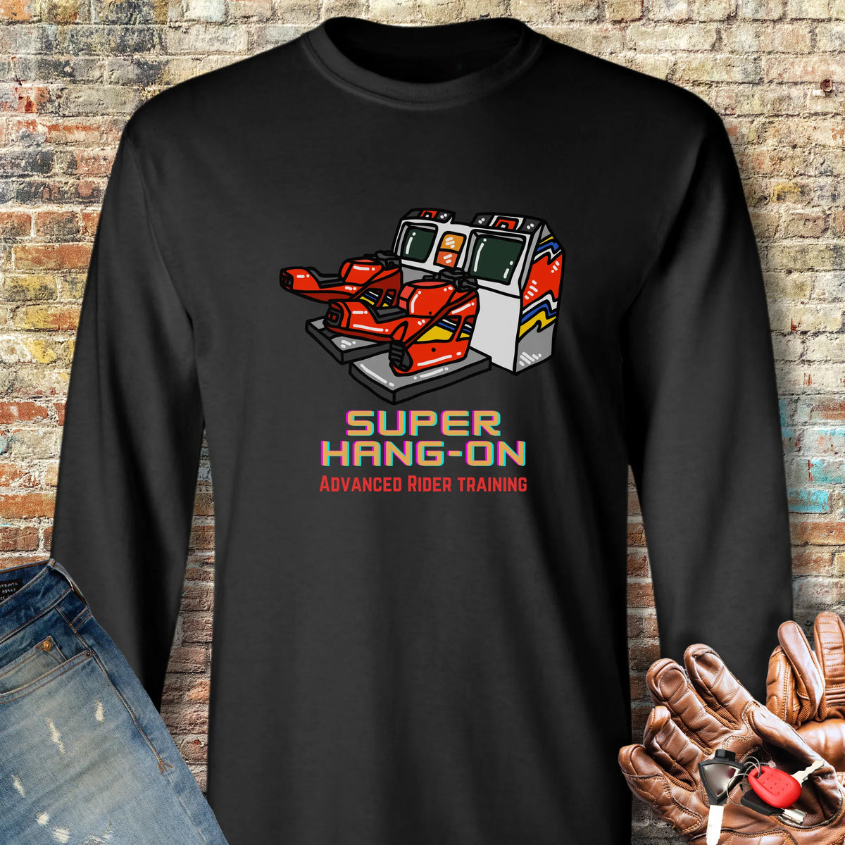 Super Hang-On Long Sleeve T-Shirt - Black