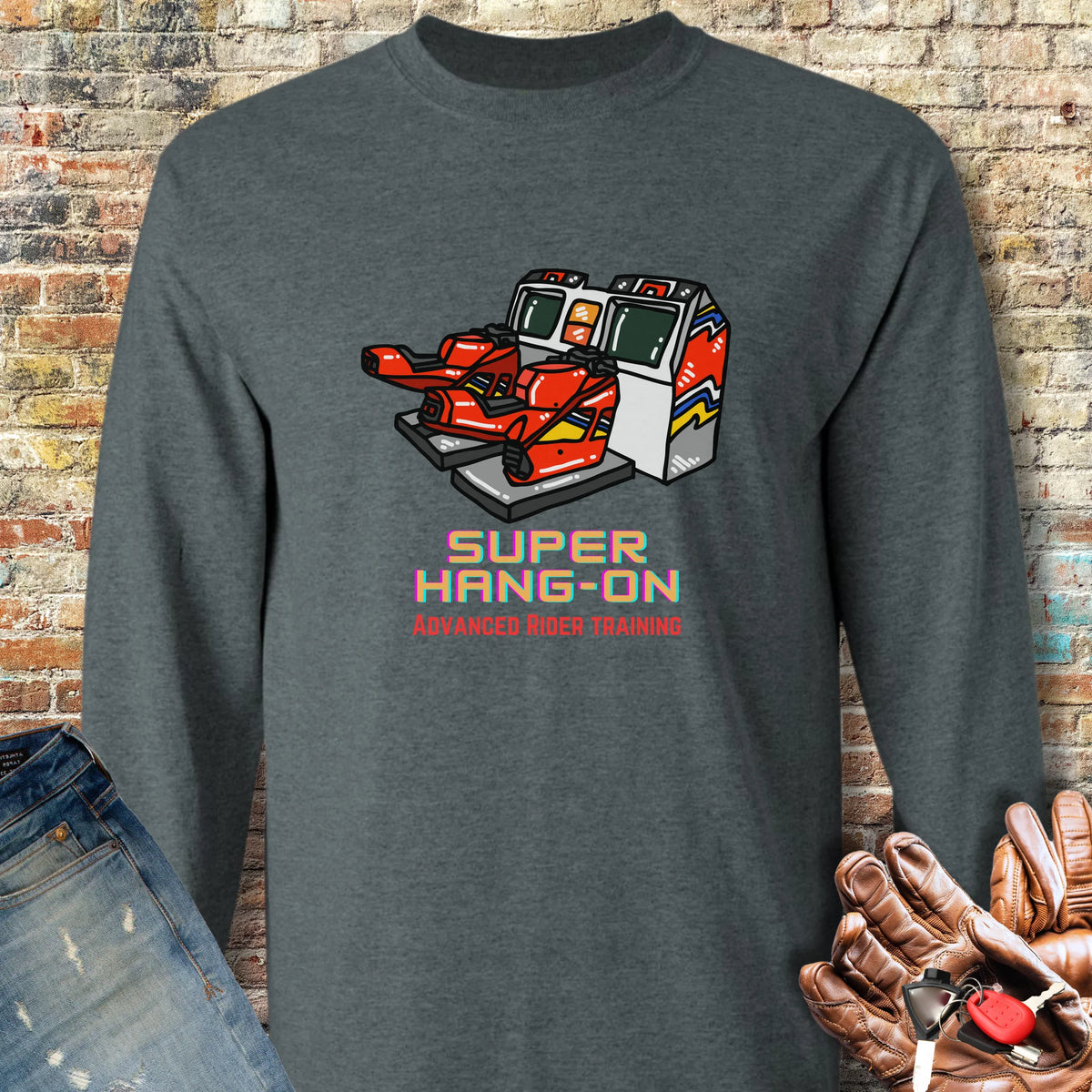Super Hang-On Long Sleeve T-Shirt - Dark Heather