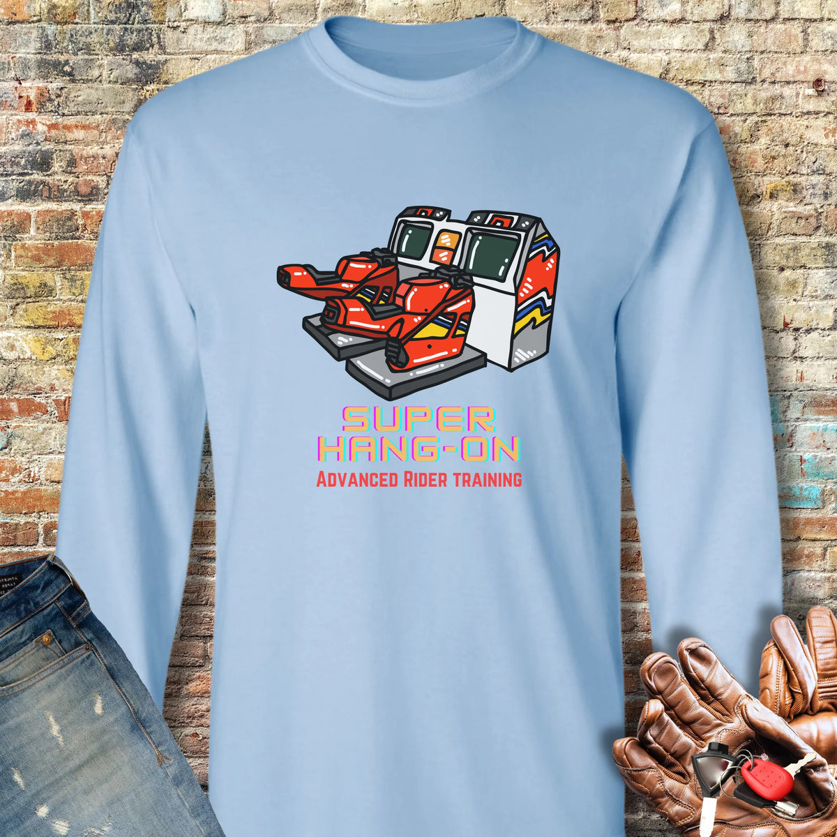 Super Hang-On Long Sleeve T-Shirt - Light Blue