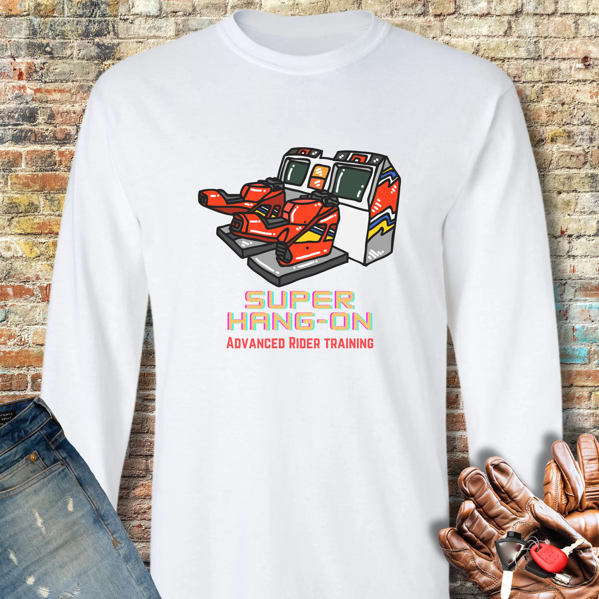 Super Hang-On Long Sleeve T-Shirt - White
