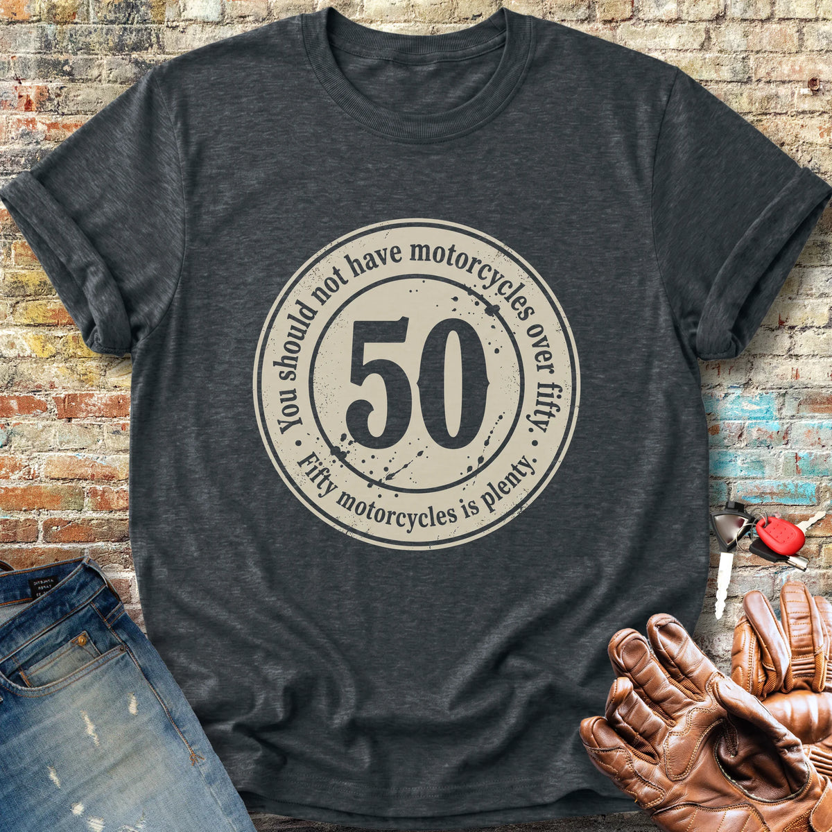 The 50 Riders Club Classic T-Shirt - Dark Heather