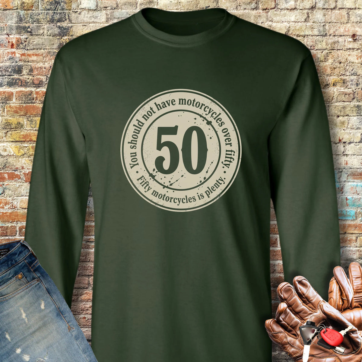The 50 Riders Club Long Sleeve T-Shirt - Forest Green