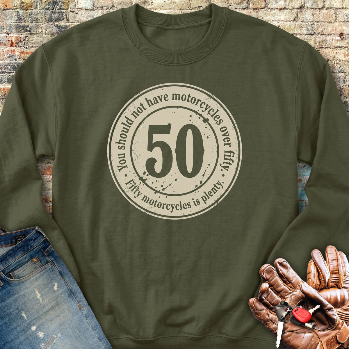 The 50 Riders Club Sweatshirt - Military Green