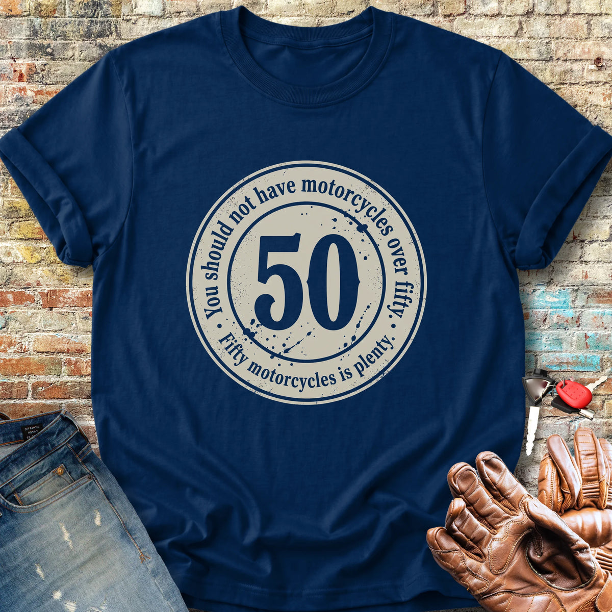 The 50 Riders Club Classic T-Shirt - Navy