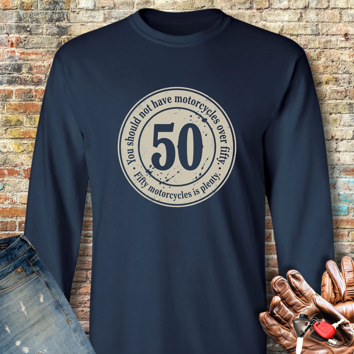 The 50 Riders Club Long Sleeve T-Shirt - Navy