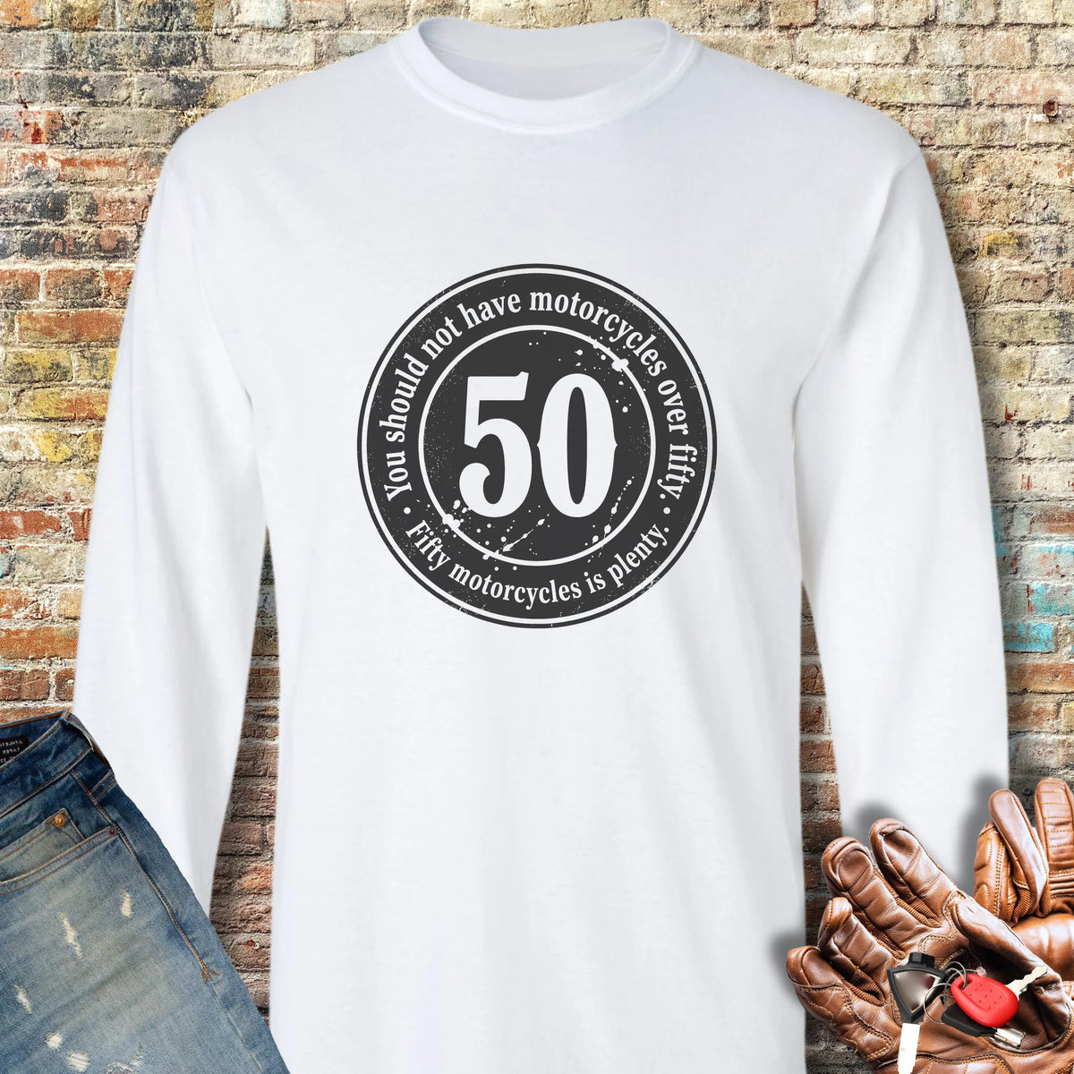 The 50 Riders Club Long Sleeve T-Shirt - White