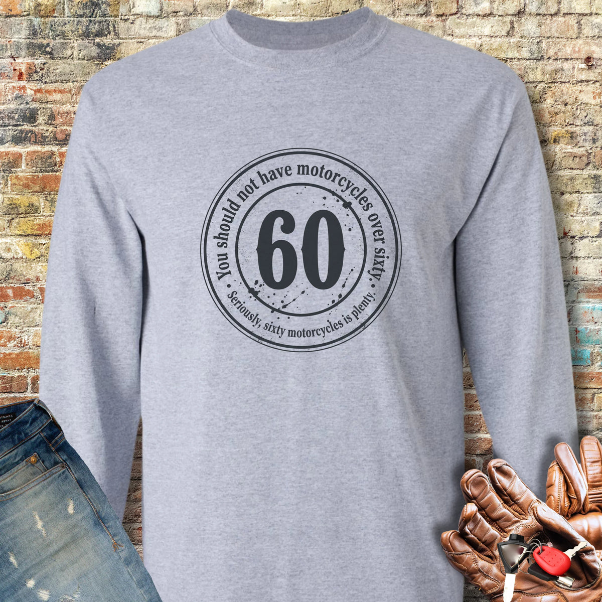 The 60 Riders Club Long Sleeve T-Shirt - Sport Grey