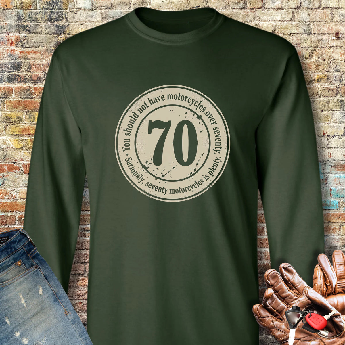 The 70 Riders Club Long Sleeve T-Shirt - Forest Green