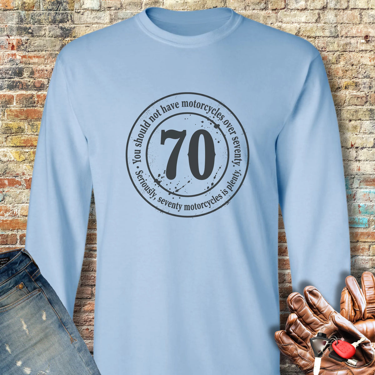 The 70 Riders Club Long Sleeve T-Shirt - Light Blue