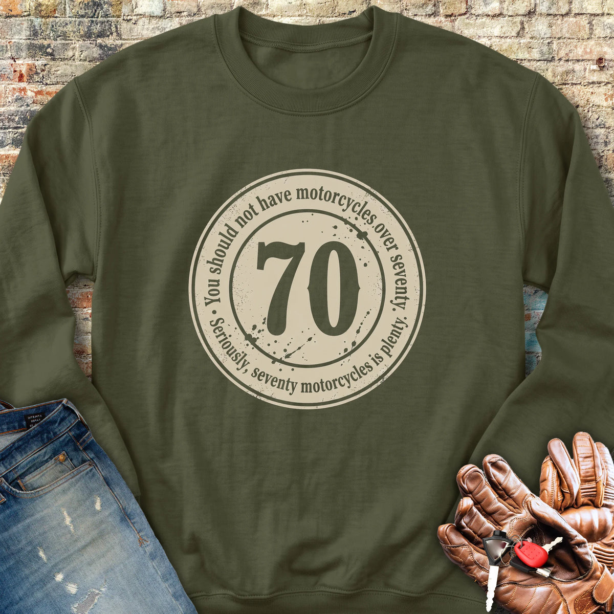 The 70 Riders Club Sweatshirt - Military Green