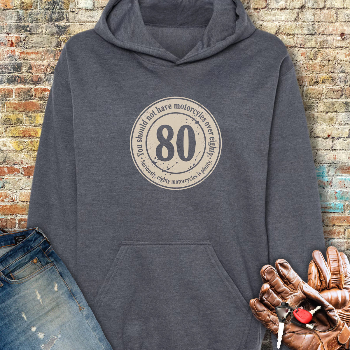 The 80 Riders Club Hoodie - Dark Heather