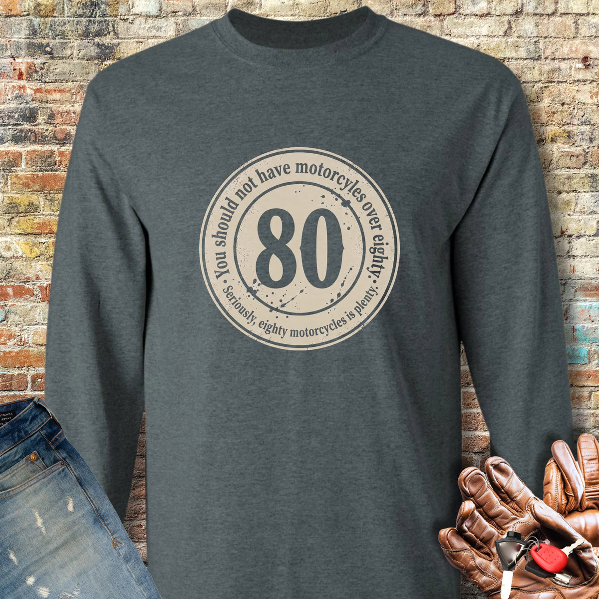 The 80 Riders Club Long Sleeve T-Shirt - Dark Heather