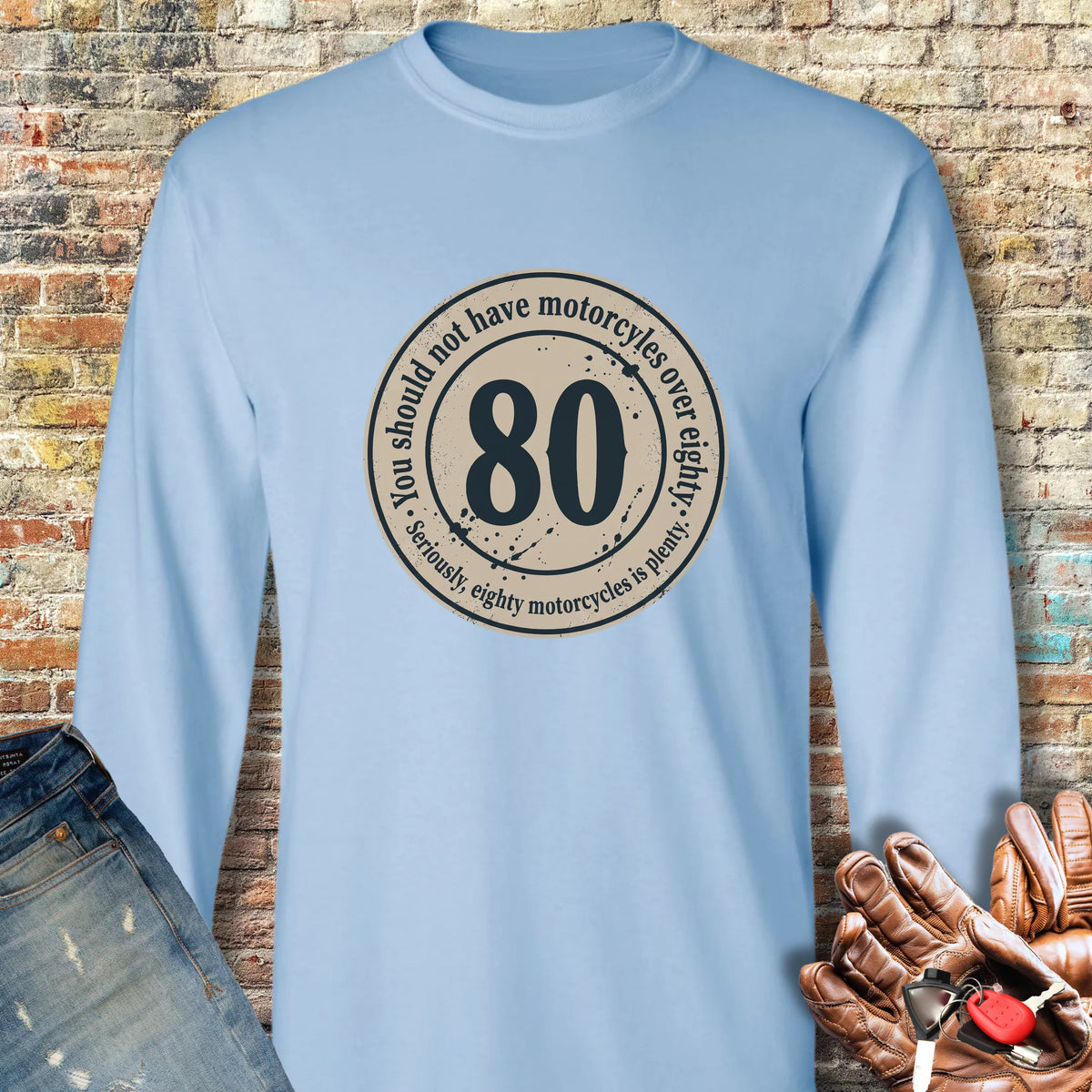 The 80 Riders Club Long Sleeve T-Shirt - Light Blue